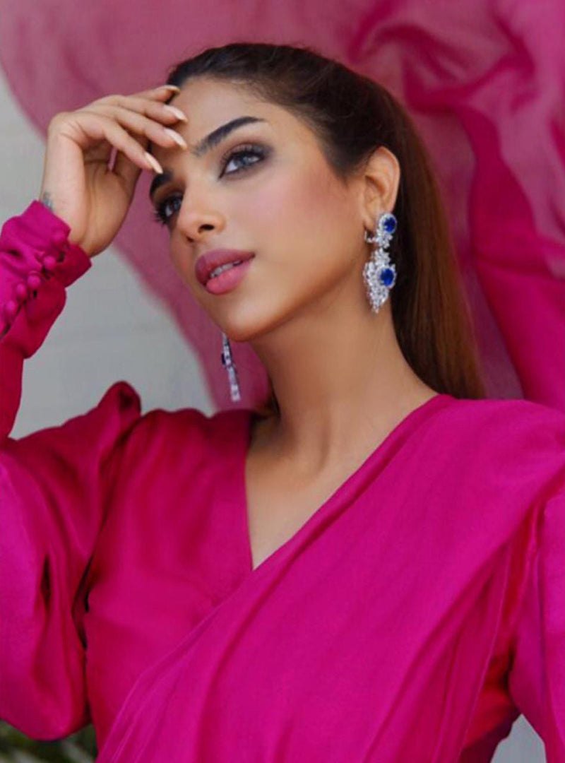 Zainab Chottani | Luxury Pret | FUSCHIA PINK SAREE by Zainab Chottani - Designer Dress - Type: Ladies Clothes - Available at Libayah - 100% Original