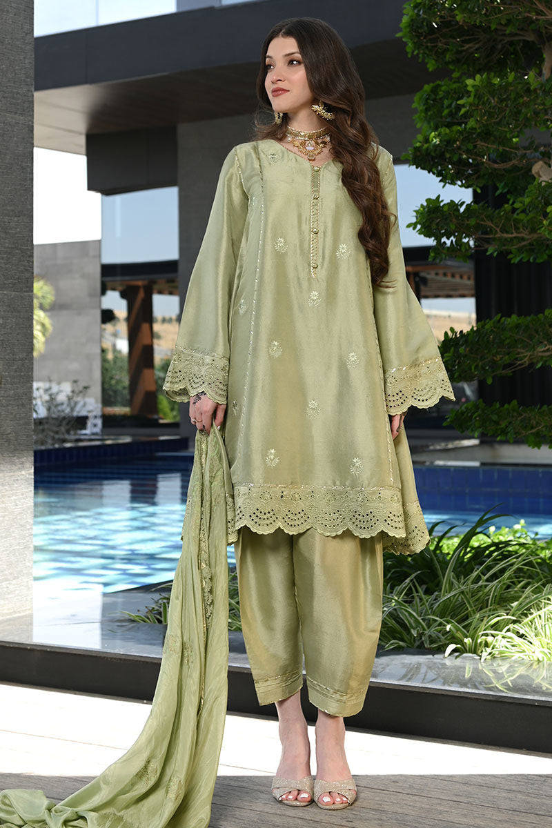 Ansab Jahangir | Luxury Silk Pret | STONE GREEN by Ansab Jahangir - Designer Dress - Type: Ladies Clothes - Available at Libayah - 100% Original