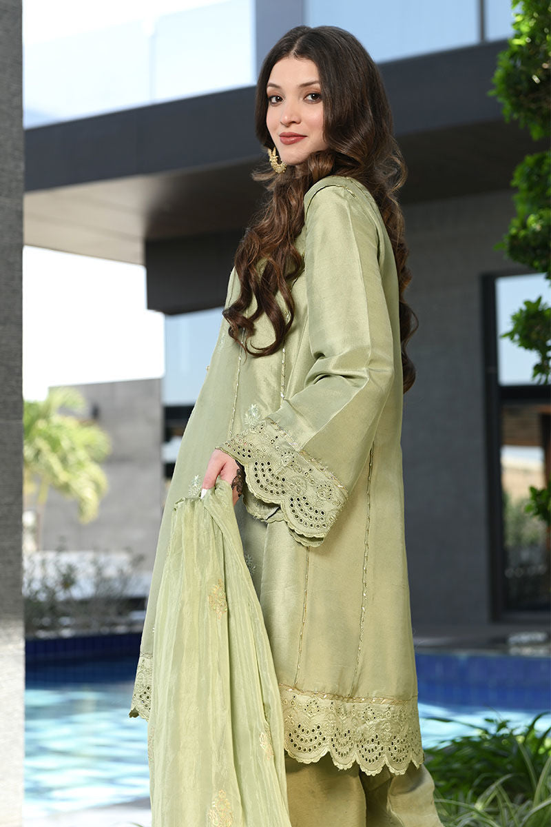 Ansab Jahangir | Luxury Silk Pret | STONE GREEN by Ansab Jahangir - Designer Dress - Type: Ladies Clothes - Available at Libayah - 100% Original