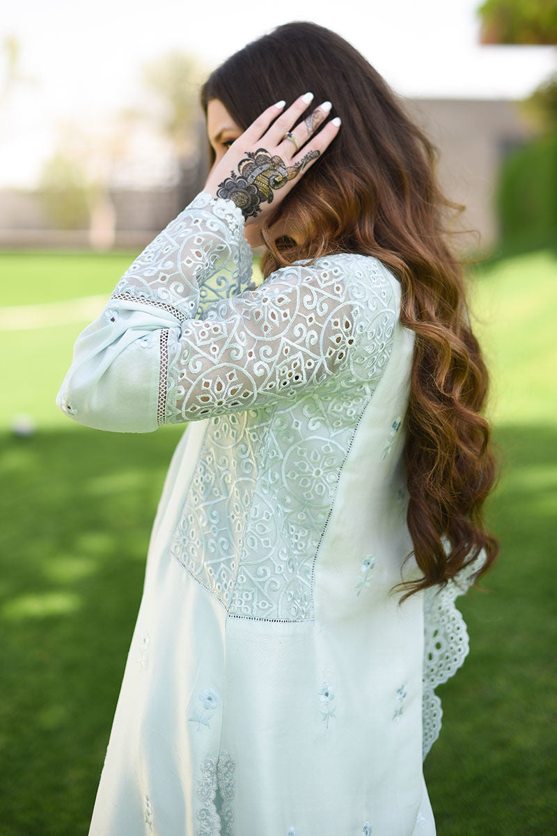 Ansab Jahangir | Luxury Silk Pret | BLUE FOG by Ansab Jahangir - Designer Dress - Type: Ladies Clothes - Available at Libayah - 100% Original