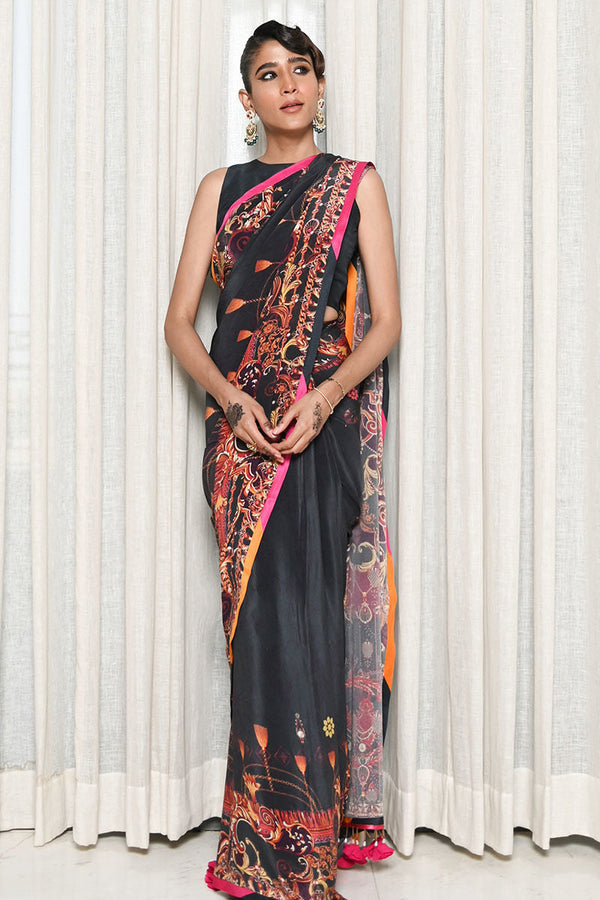 Ansab Jahangir | Luxury Silk Pret | BLACK INK by Ansab Jahangir - Designer Dress - Type: Ladies Clothes - Available at Libayah - 100% Original