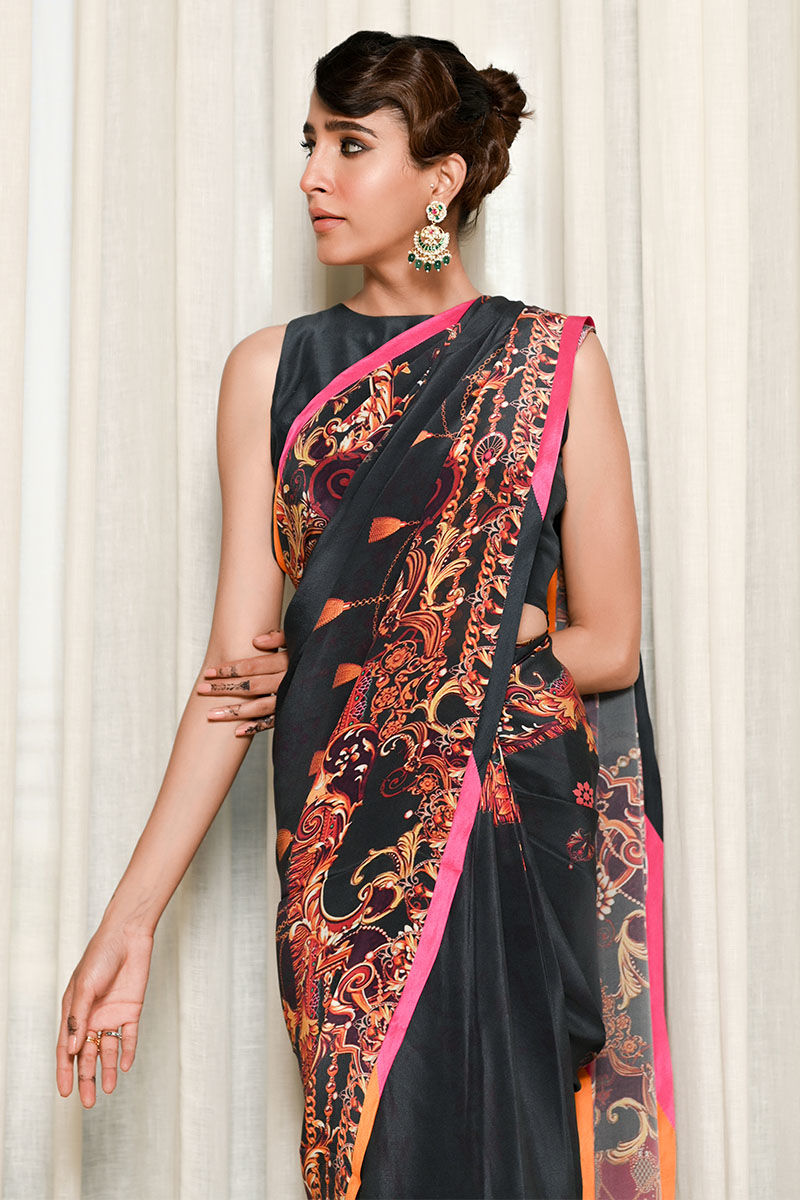 Ansab Jahangir | Luxury Silk Pret | BLACK INK by Ansab Jahangir - Designer Dress - Type: Ladies Clothes - Available at Libayah - 100% Original