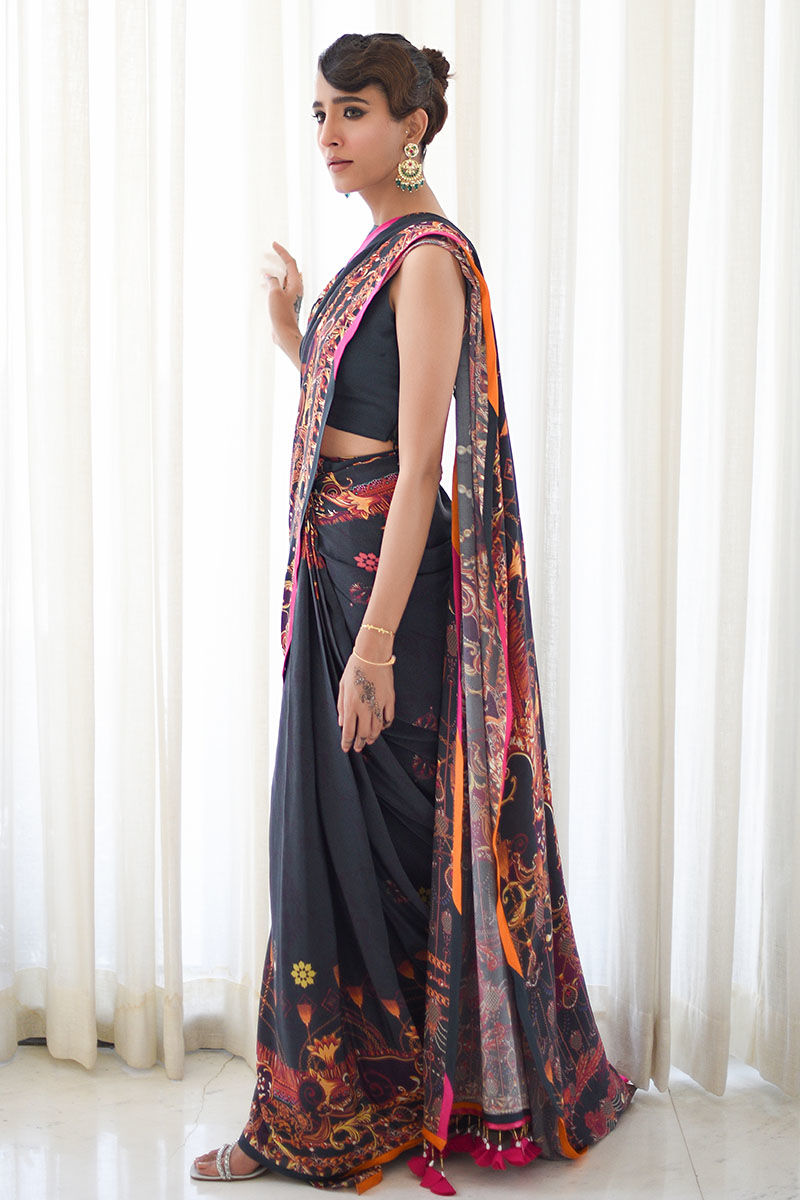 Ansab Jahangir | Luxury Silk Pret | BLACK INK by Ansab Jahangir - Designer Dress - Type: Ladies Clothes - Available at Libayah - 100% Original