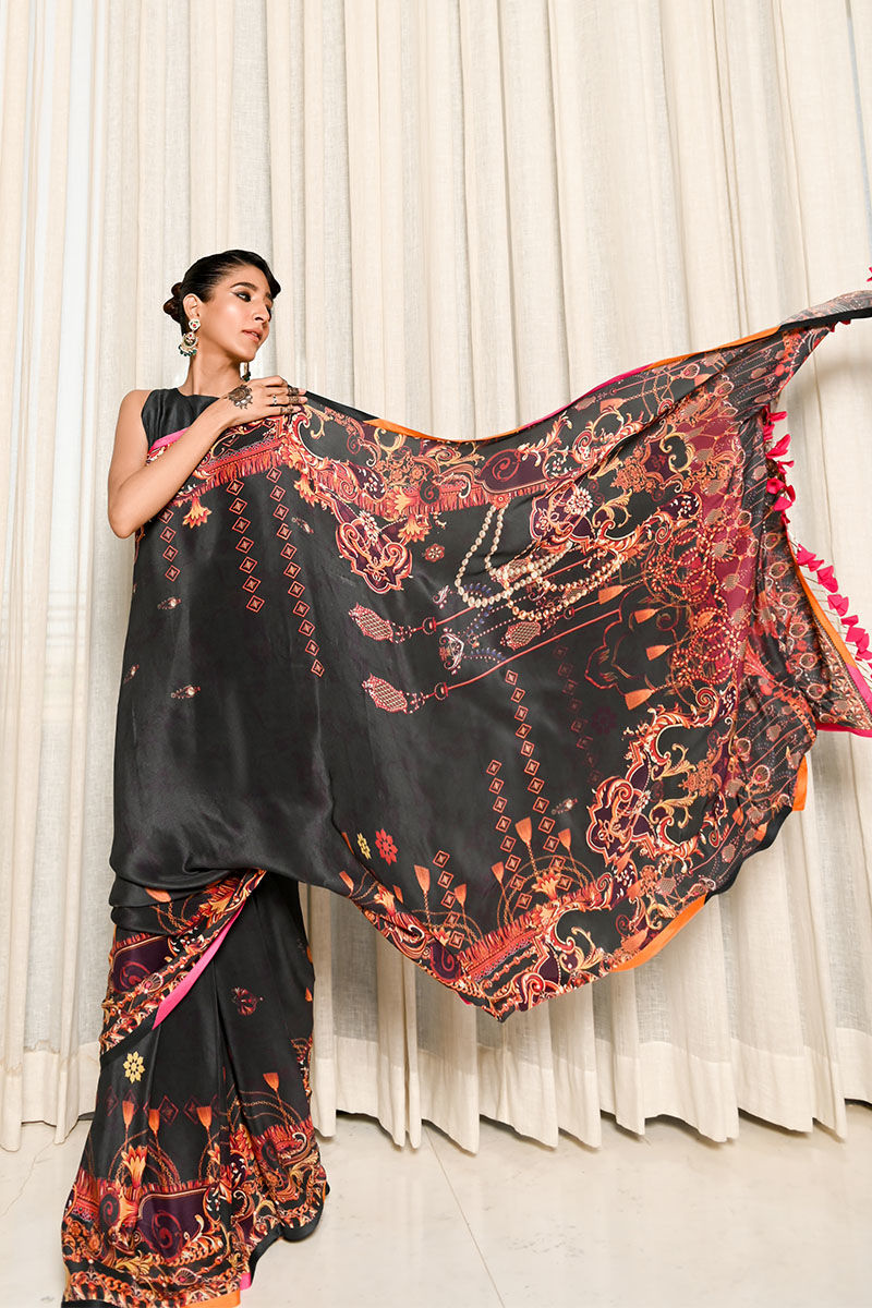 Ansab Jahangir | Luxury Silk Pret | BLACK INK by Ansab Jahangir - Designer Dress - Type: Ladies Clothes - Available at Libayah - 100% Original