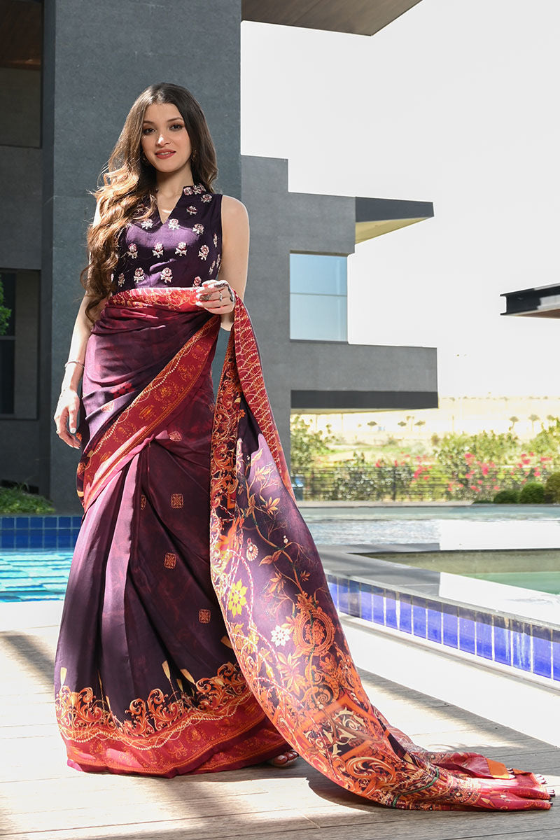 Ansab Jahangir | Luxury Silk Pret | VINTAGE VOILET by Ansab Jahangir - Designer Dress - Type: Ladies Clothes - Available at Libayah - 100% Original