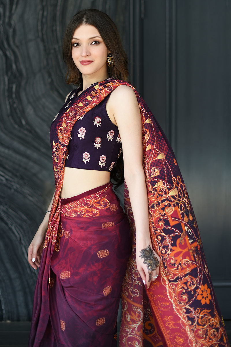 Ansab Jahangir | Luxury Silk Pret | VINTAGE VOILET by Ansab Jahangir - Designer Dress - Type: Ladies Clothes - Available at Libayah - 100% Original