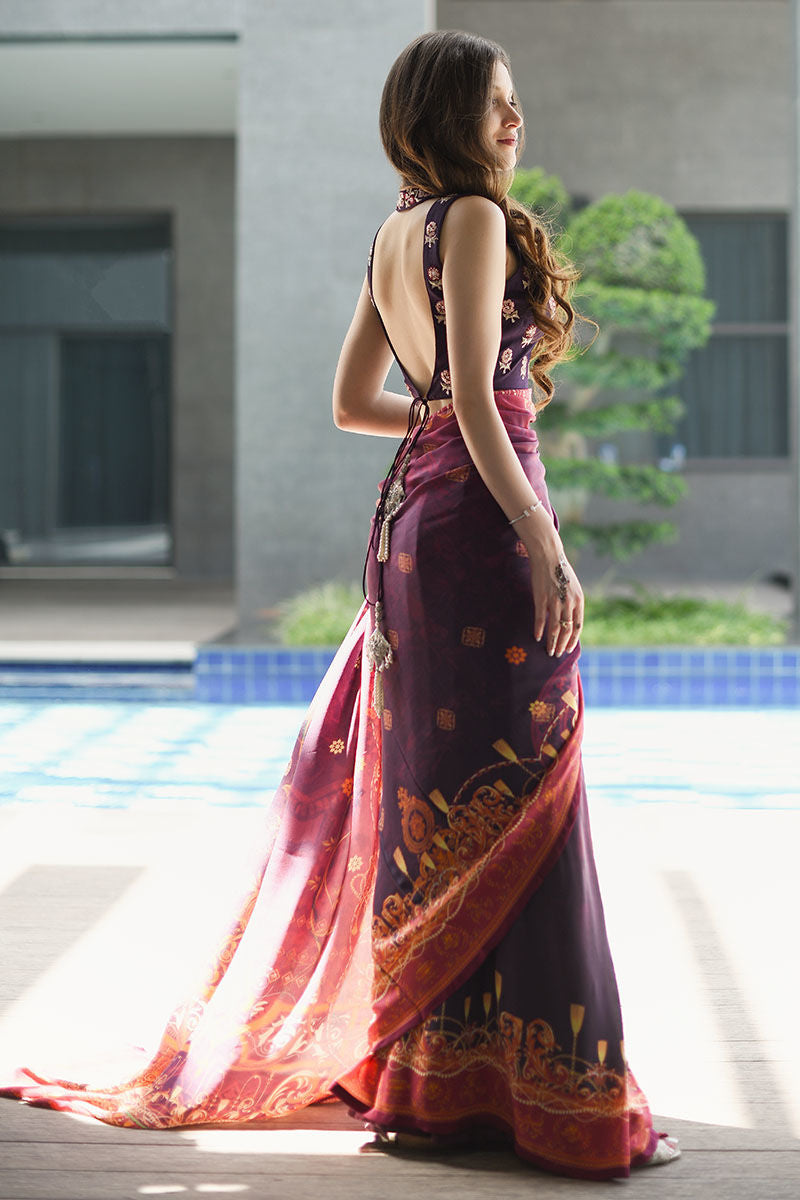 Ansab Jahangir | Luxury Silk Pret | VINTAGE VOILET by Ansab Jahangir - Designer Dress - Type: Ladies Clothes - Available at Libayah - 100% Original