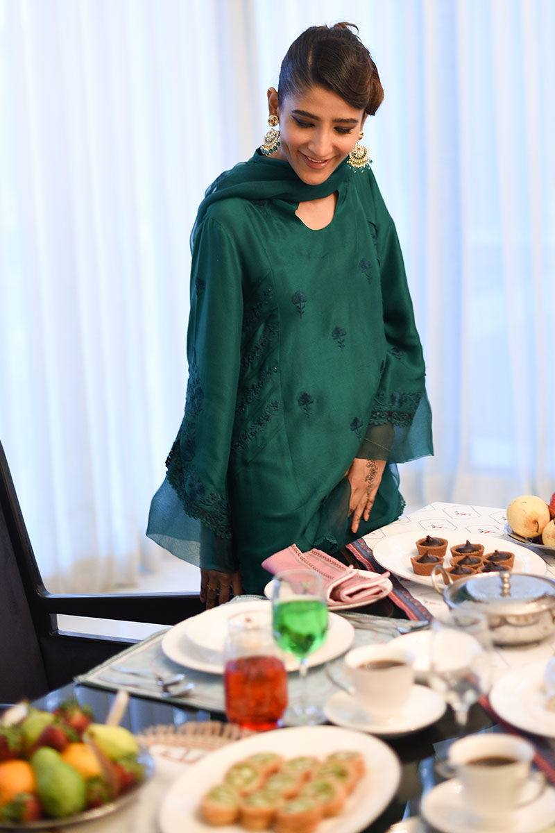 Ansab Jahangir | Luxury Silk Pret | DEEP LAKE by Ansab Jahangir - Designer Dress - Type: Ladies Clothes - Available at Libayah - 100% Original