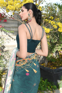 Ansab Jahangir | Luxury Silk Pret | DEEP TEAL by Ansab Jahangir - Designer Dress - Type: Ladies Clothes - Available at Libayah - 100% Original