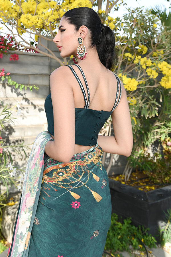 Ansab Jahangir | Luxury Silk Pret | DEEP TEAL by Ansab Jahangir - Designer Dress - Type: Ladies Clothes - Available at Libayah - 100% Original