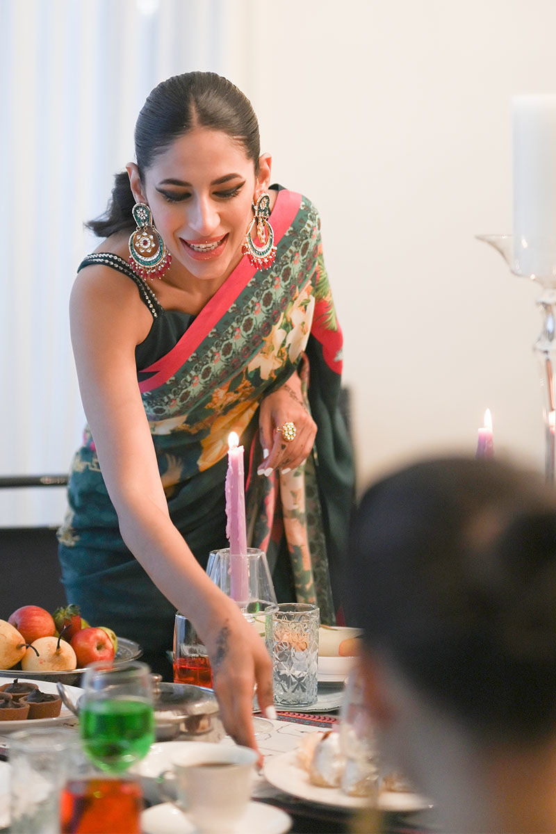 Ansab Jahangir | Luxury Silk Pret | DEEP TEAL by Ansab Jahangir - Designer Dress - Type: Ladies Clothes - Available at Libayah - 100% Original