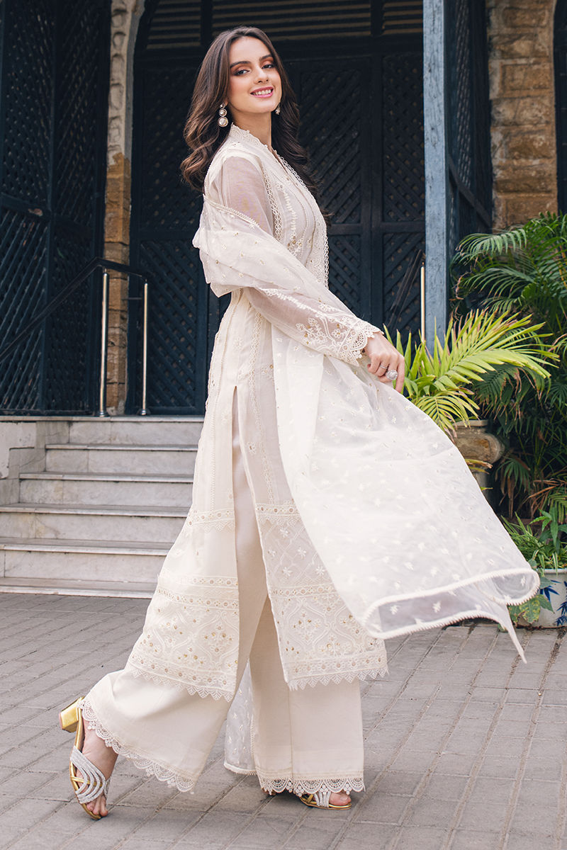 Fatima Khan | Luxury Pret 24 | MAGNOLIAN WHITE by Fatima Khan - Designer Dress - Type: Luxury - Available at Libayah - 100% Original