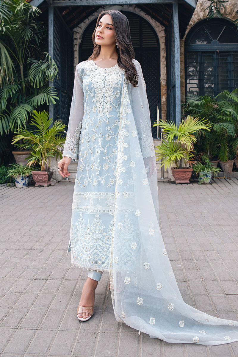 Fatima Khan | Luxury Pret 24 | LILY BLUE by Fatima Khan - Designer Dress - Type: Luxury - Available at Libayah - 100% Original
