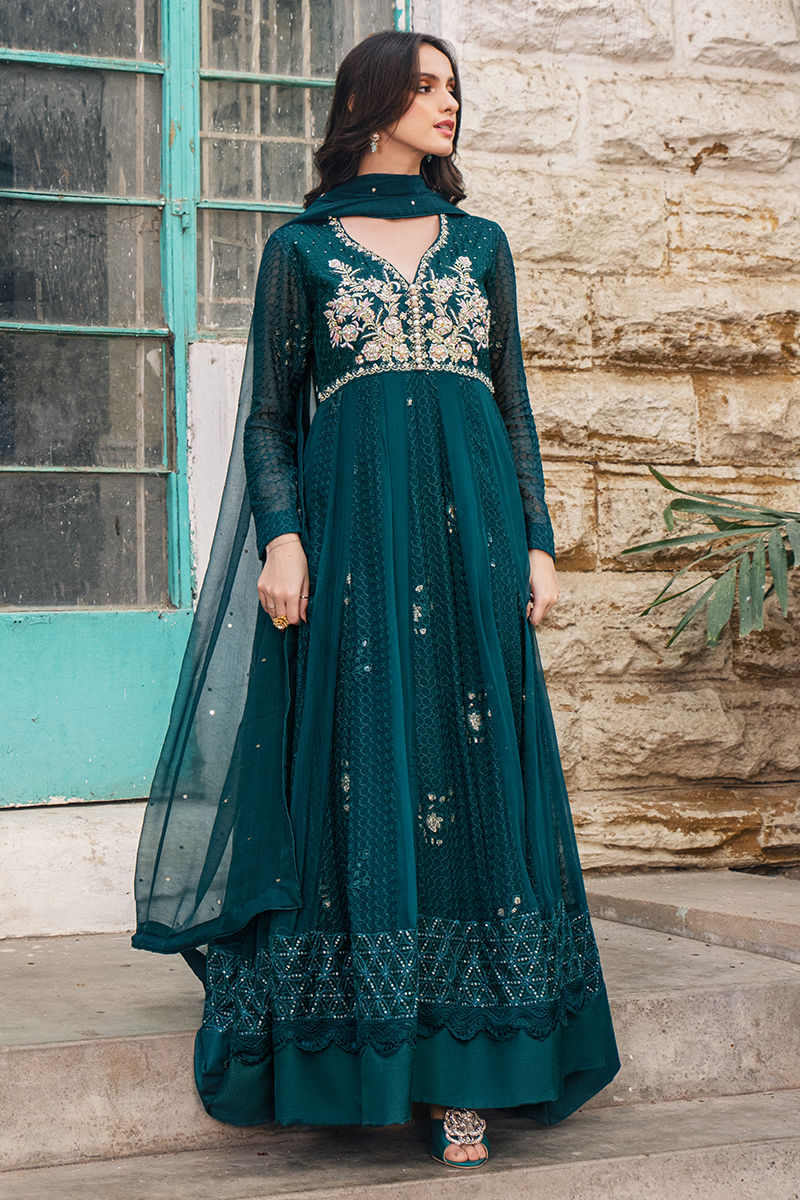 Fatima Khan | Best Sellers 24 | KALE GREEN PESHWAS by Fatima Khan - Designer Dress - Type: Luxury - Available at Libayah - 100% Original