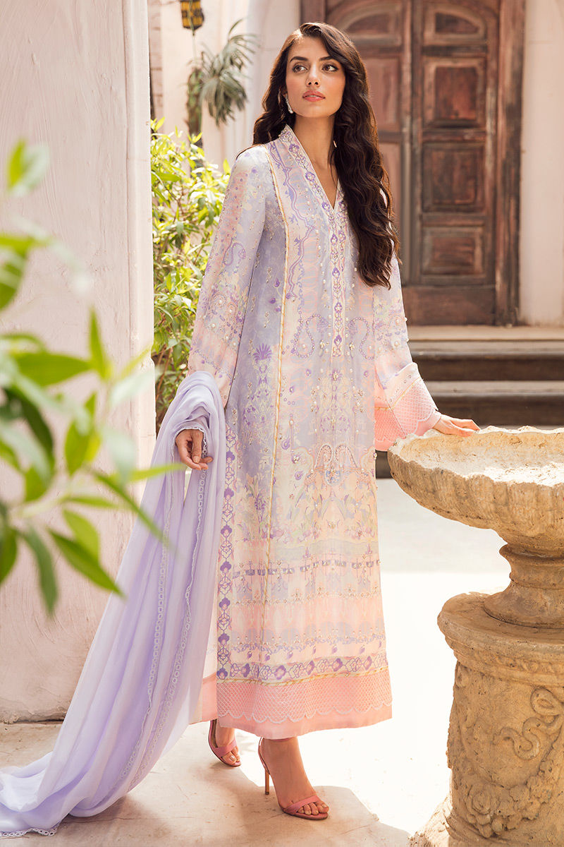 Ansab Jahangir | Digital Silk | Dreamy impression by Ansab Jahangir - Designer Dress  - Type : Ladies Clothes - Available at Libayah - 100% Original 
