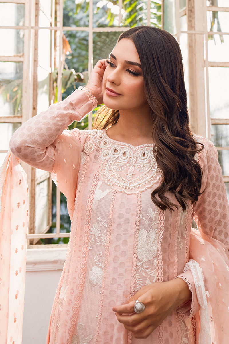 Fatima Khan | Best Sellers 24 | CORAL PEACH KALIDAR by Fatima Khan - Designer Dress - Type: Luxury - Available at Libayah - 100% Original