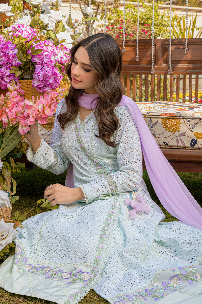 Fatima Khan | Best Sellers 24 | MINT CHIKAN ANGHARKA by Fatima Khan - Designer Dress - Type: Luxury - Available at Libayah - 100% Original