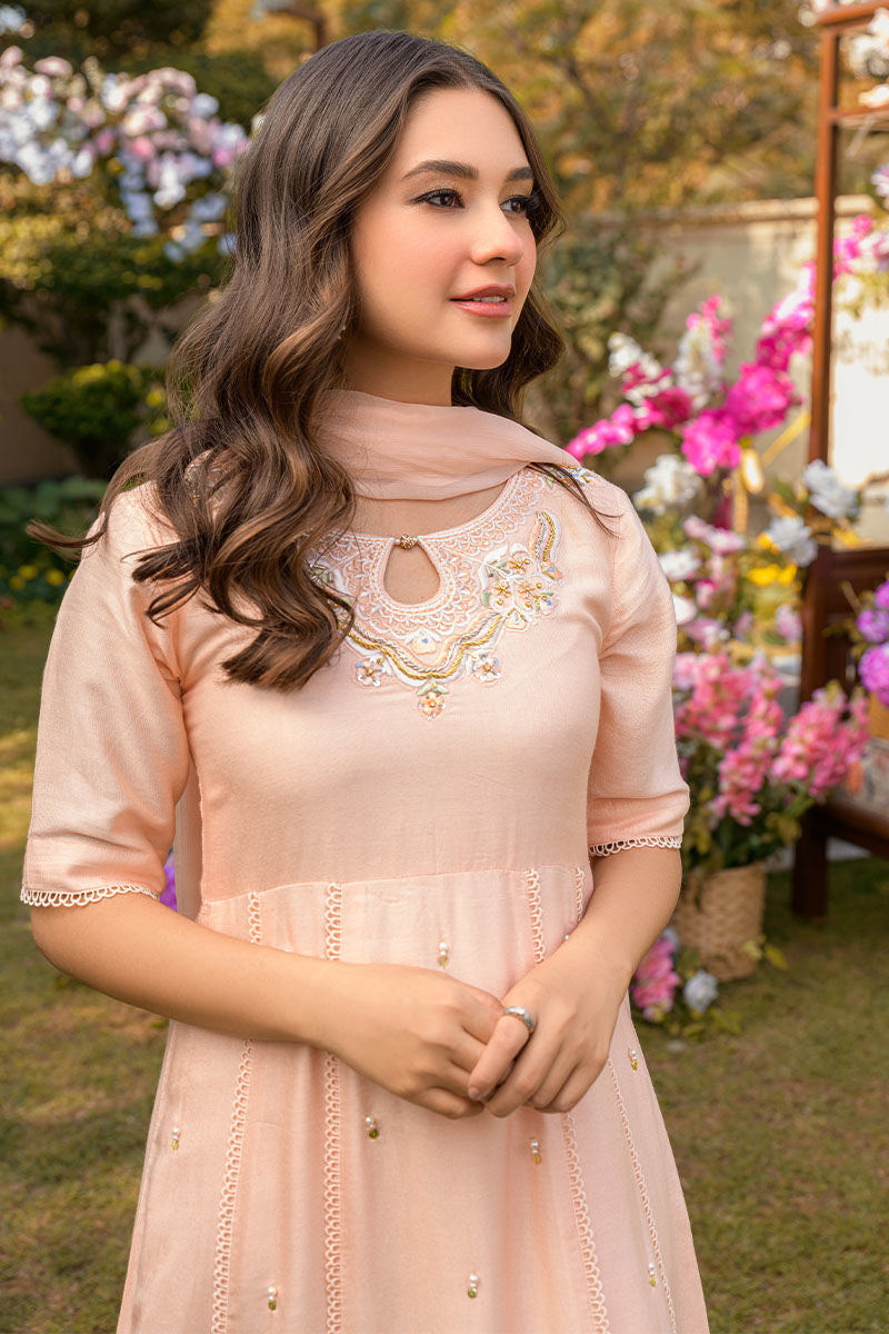 Fatima Khan | Best Sellers 24 | PEACH PINK by Fatima Khan - Designer Dress - Type: Luxury - Available at Libayah - 100% Original