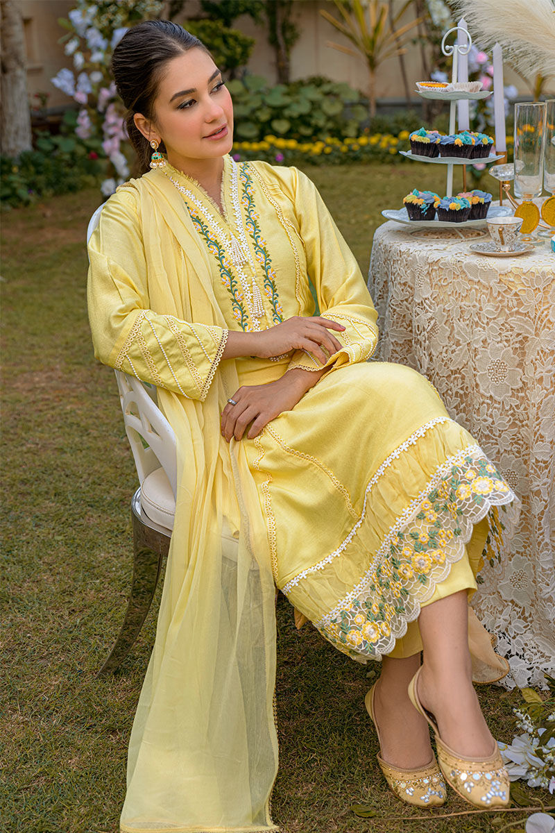 Fatima Khan | Luxury Pret 24 | VIVID YELLOW by Fatima Khan - Designer Dress - Type: Luxury - Available at Libayah - 100% Original