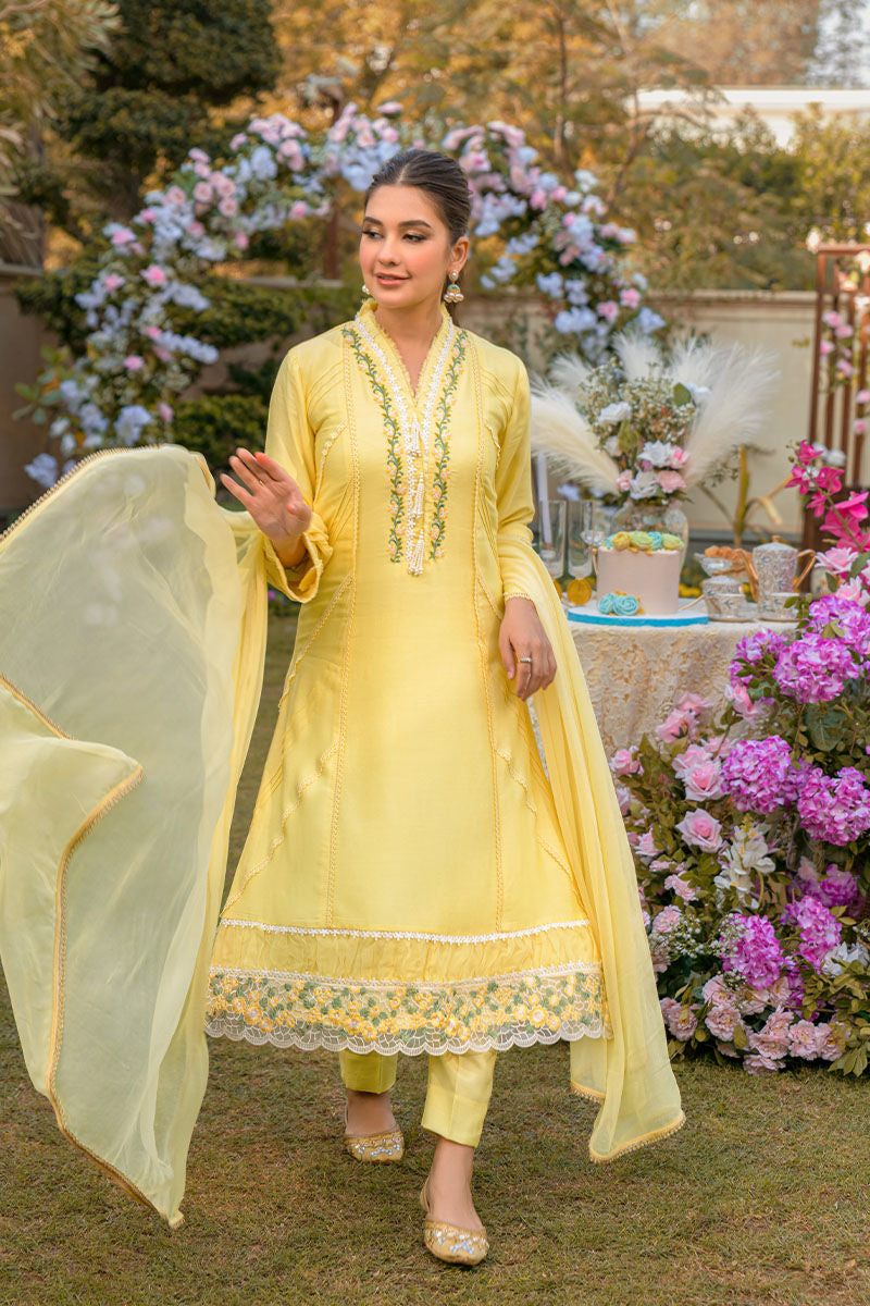 Fatima Khan | Luxury Pret 24 | VIVID YELLOW by Fatima Khan - Designer Dress - Type: Luxury - Available at Libayah - 100% Original