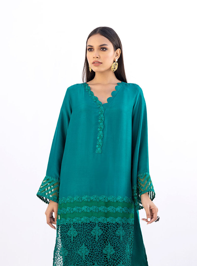 Zainab Chottani | Casual Pret | SHADOW GREEN by Zainab Chottani - Designer Dress - Type: Casual - Available at Libayah - 100% Original
