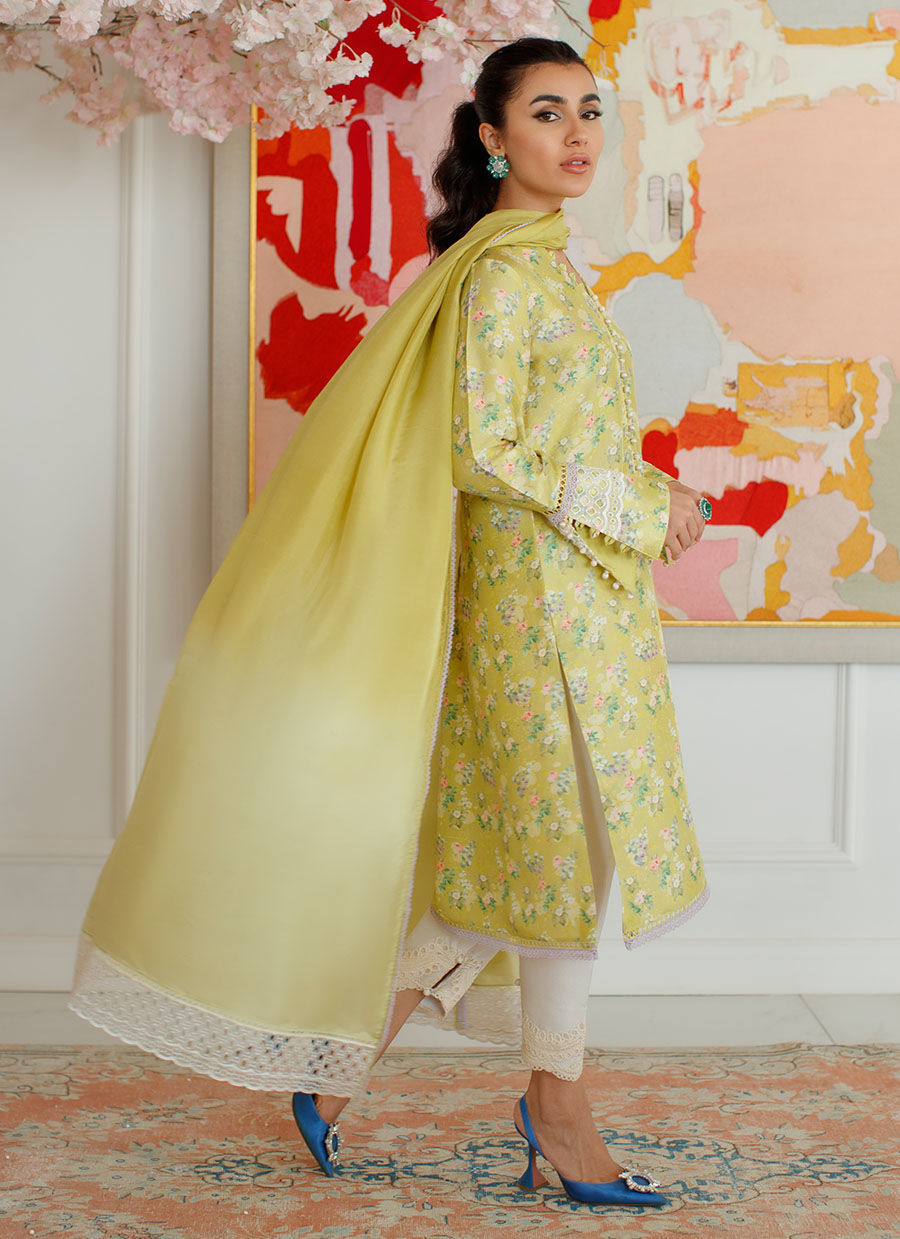 Farah Talib Aziz | Designer Picks 24 | EDEN KIWI SHIRT AND DUPATTA by Farah Talib Aziz - Designer Dress - Type: Ladies Clothes - Available at Libayah - 100% Original