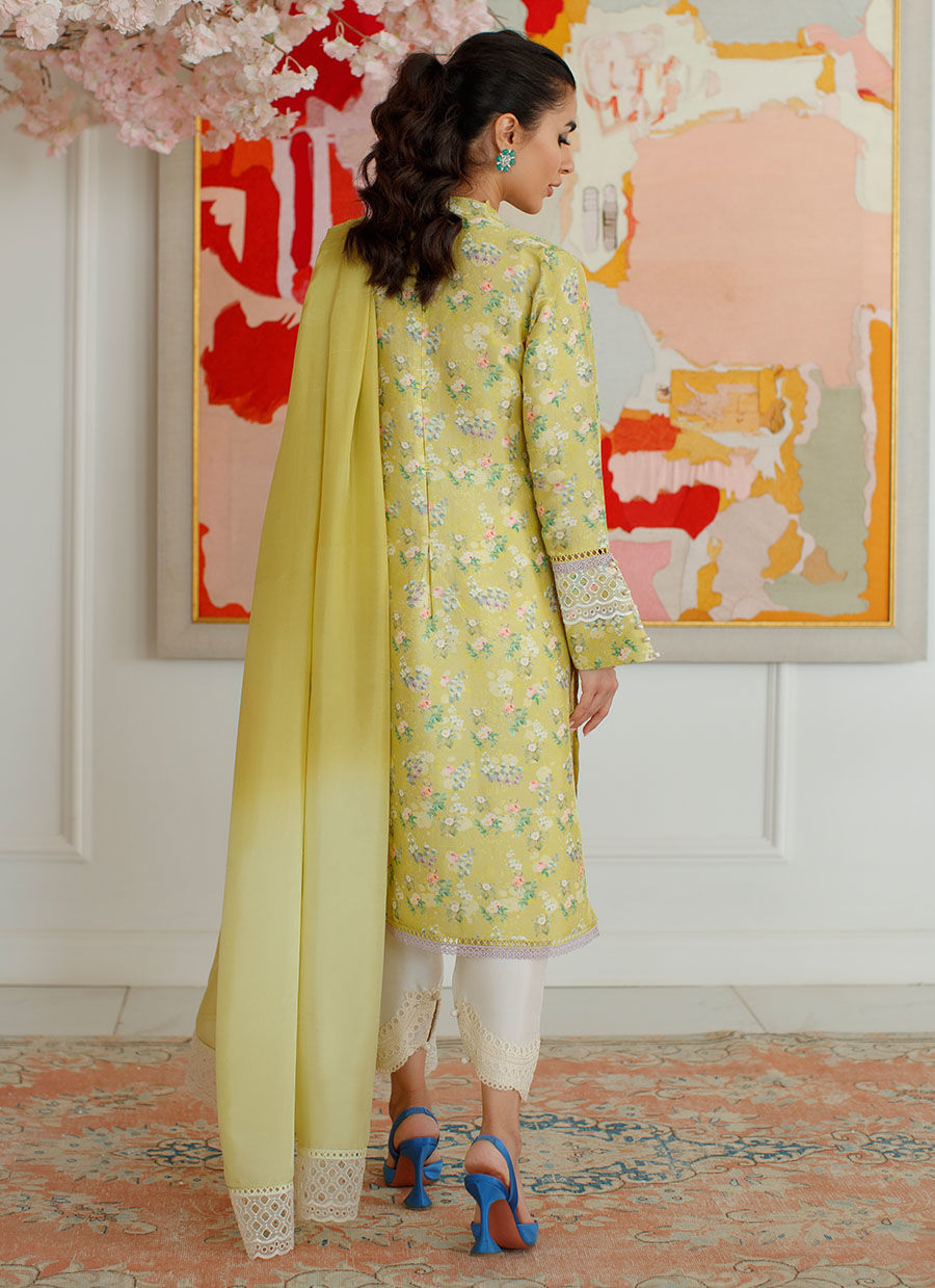 Farah Talib Aziz | Designer Picks 24 | EDEN KIWI SHIRT AND DUPATTA by Farah Talib Aziz - Designer Dress - Type: Ladies Clothes - Available at Libayah - 100% Original