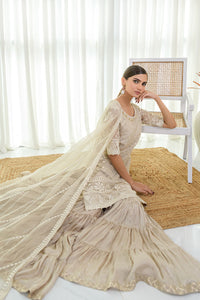 Fatima Khan | Luxury Pret 24 | GRACEFUL BEIGE by Fatima Khan - Designer Dress - Type: Luxury - Available at Libayah - 100% Original