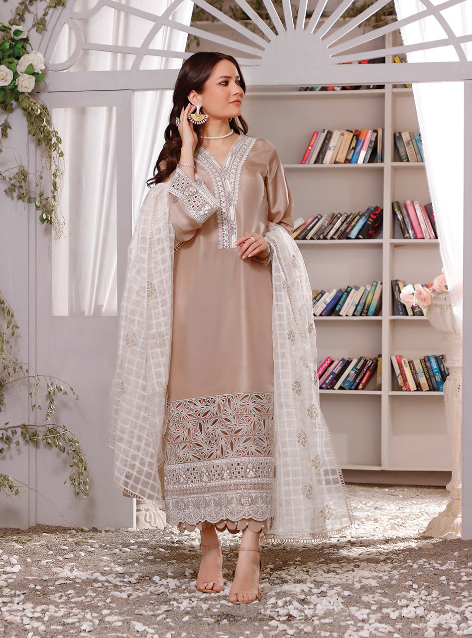 Zainab Chottani | Luxury Pret | NOSTALGIC BEIGE by Zainab Chottani - Designer Dress - Type: Ladies Clothes - Available at Libayah - 100% Original