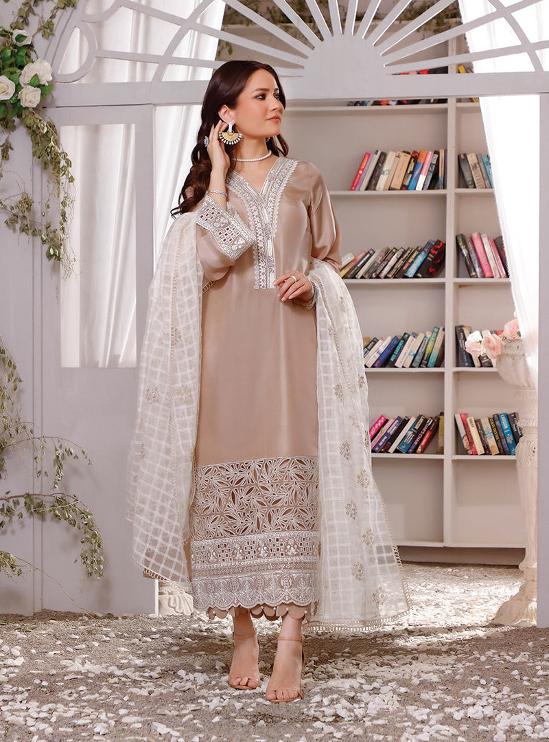 Zainab Chottani | Luxury Pret | NOSTALGIC BEIGE by Zainab Chottani - Designer Dress - Type: Ladies Clothes - Available at Libayah - 100% Original