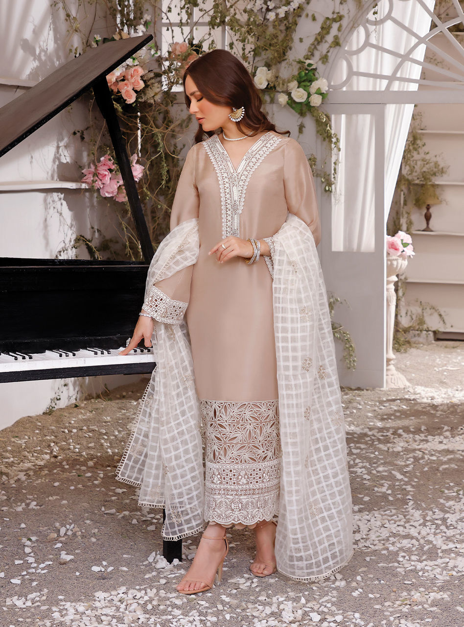 Zainab Chottani | Luxury Pret | NOSTALGIC BEIGE by Zainab Chottani - Designer Dress - Type: Ladies Clothes - Available at Libayah - 100% Original