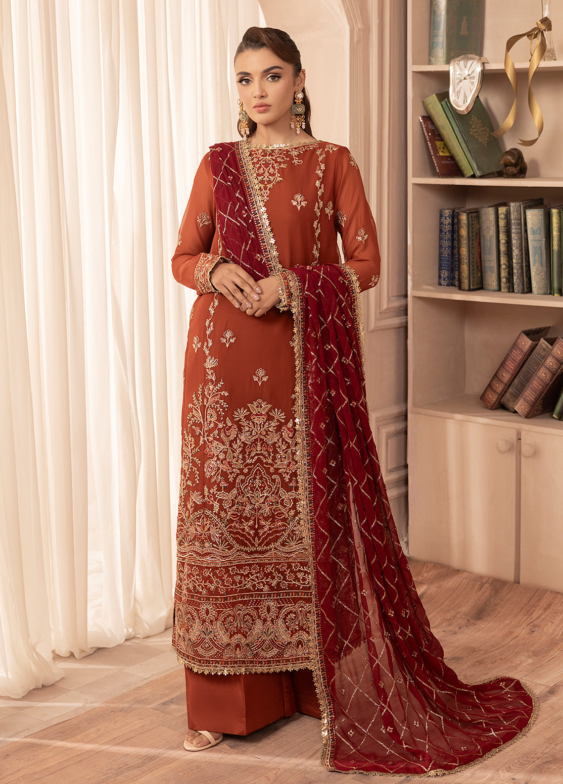Sahane | Elyssa Festive Chiffon | CT-19007 Dune - ELYSSA by Sahane - Designer Dress - Type: Ladies Clothes - Available at Libayah - 100% Original