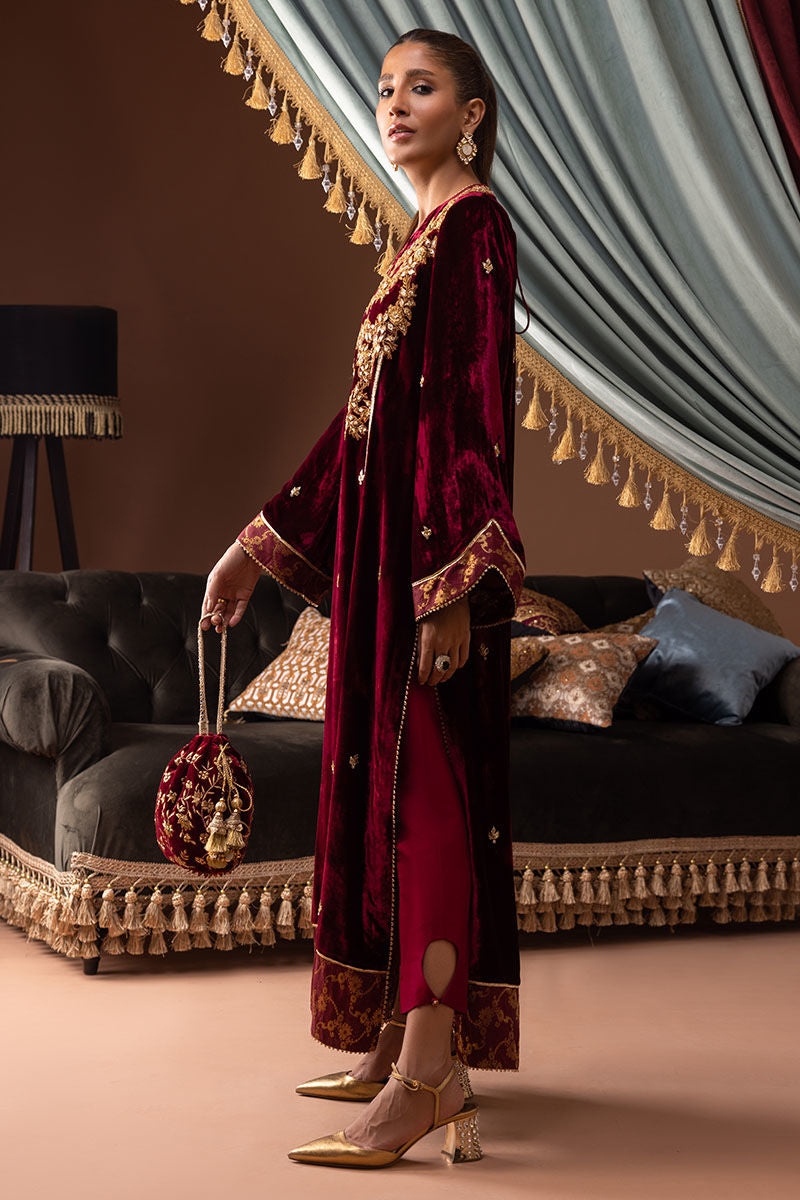 Ansab Jahangir | Bow Velvet Edit | SCARLETT by Ansab Jahangir - Designer Dress - Type: Ladies Clothes - Available at Libayah - 100% Original