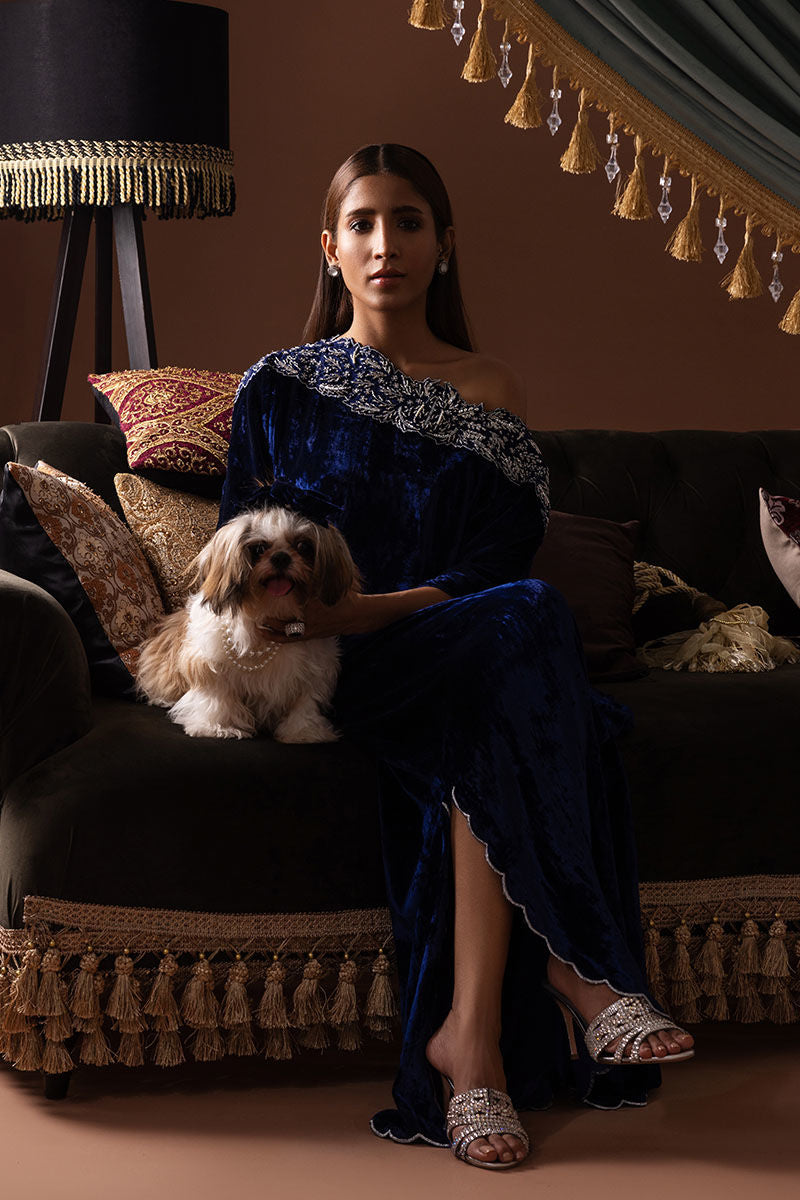 Ansab Jahangir | Bow Velvet Edit | AMALINE by Ansab Jahangir - Designer Dress - Type: Ladies Clothes - Available at Libayah - 100% Original