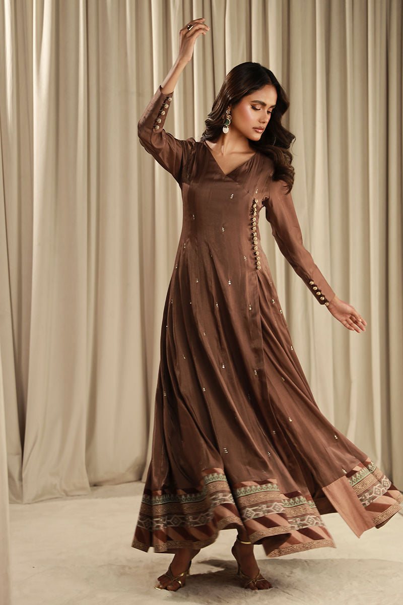 Fatima Khan | Sahar Luxe | BRONZE MINT PISHWAS by Fatima Khan - Designer Dress - Type: Ladies Clothes - Available at Libayah - 100% Original