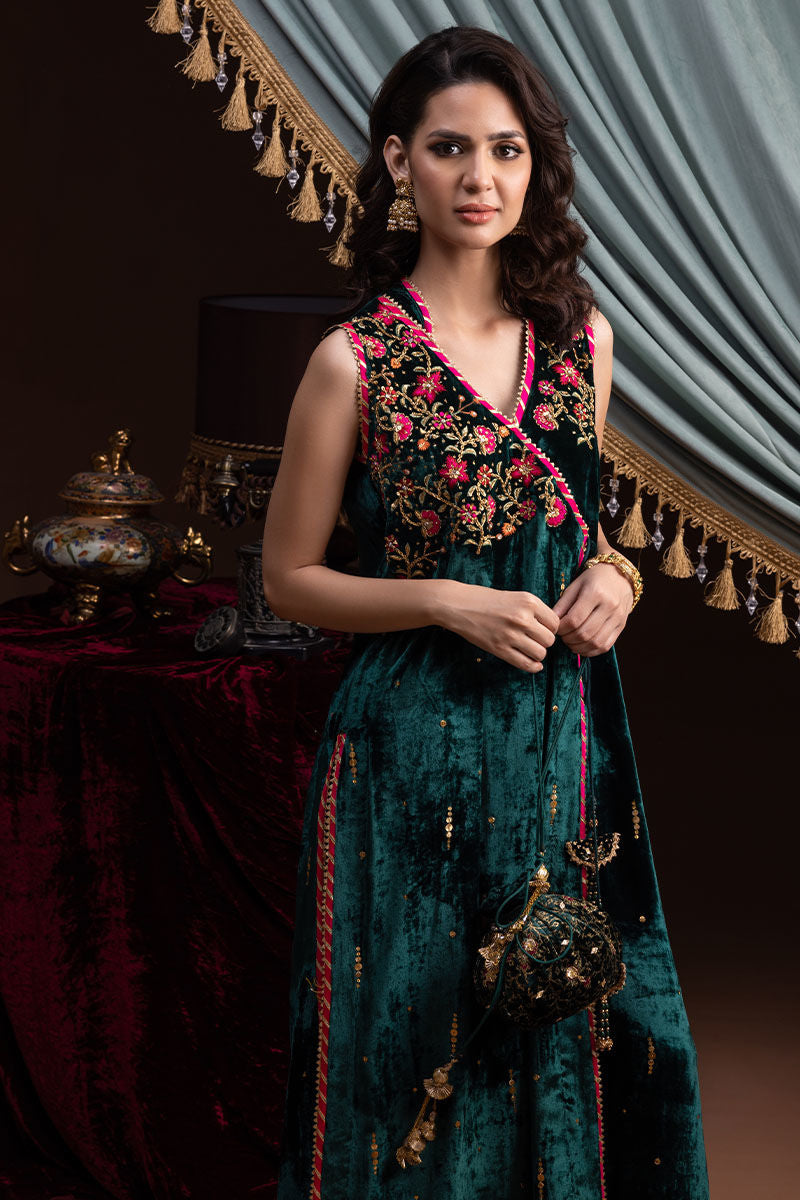 Ansab Jahangir | Bow Velvet Edit | FREYA by Ansab Jahangir - Designer Dress - Type: Ladies Clothes - Available at Libayah - 100% Original