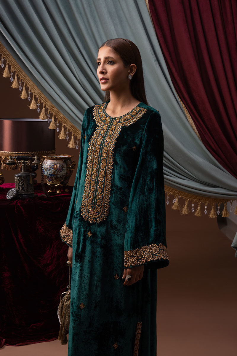 Ansab Jahangir | Bow Velvet Edit | FELICIA by Ansab Jahangir - Designer Dress - Type: Ladies Clothes - Available at Libayah - 100% Original