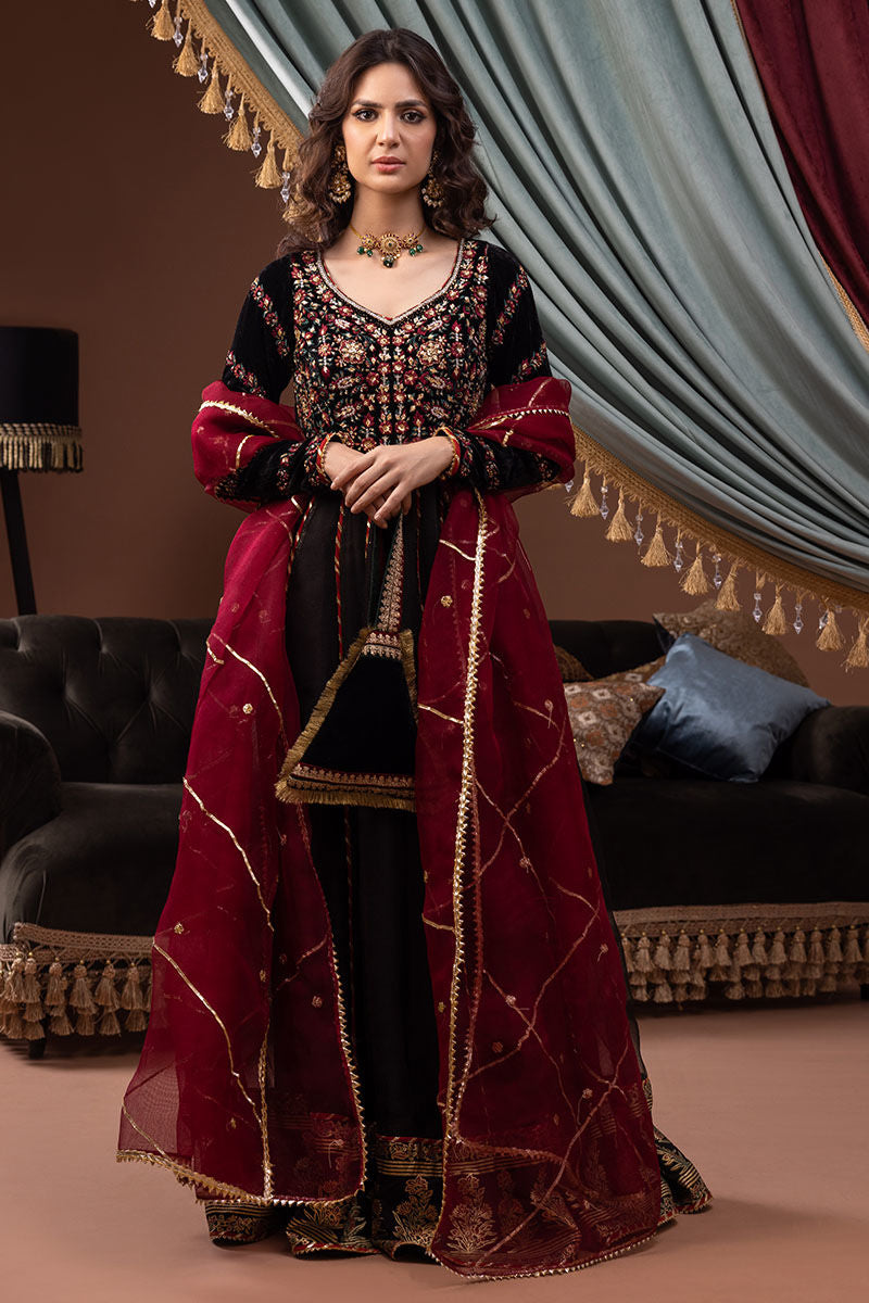 Ansab Jahangir | Bow Velvet Edit | ELAINE by Ansab Jahangir - Designer Dress - Type: Ladies Clothes - Available at Libayah - 100% Original