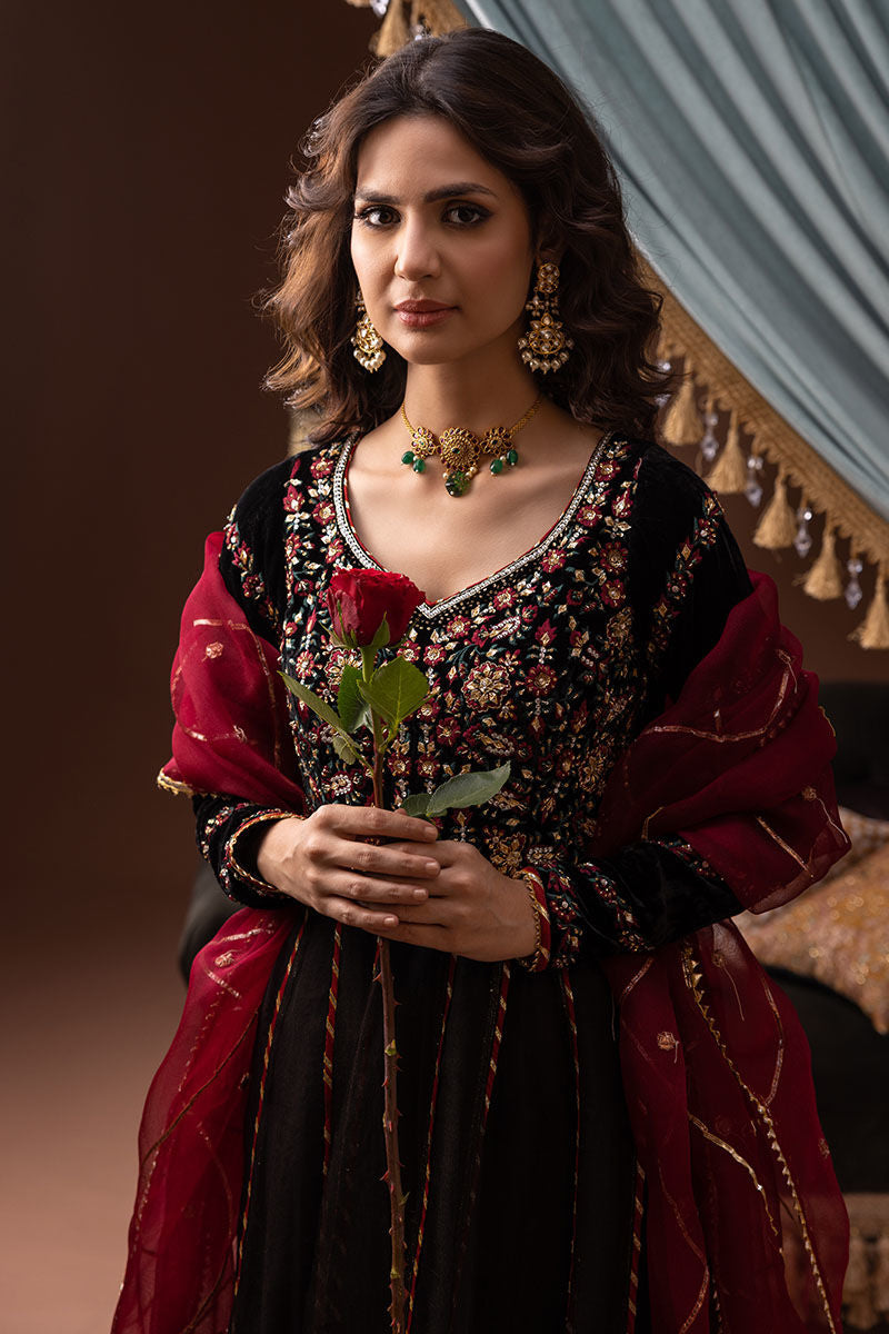 Ansab Jahangir | Bow Velvet Edit | ELAINE by Ansab Jahangir - Designer Dress - Type: Ladies Clothes - Available at Libayah - 100% Original