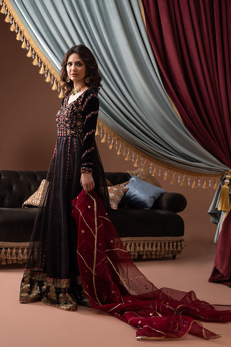 Ansab Jahangir | Bow Velvet Edit | ELAINE by Ansab Jahangir - Designer Dress - Type: Ladies Clothes - Available at Libayah - 100% Original