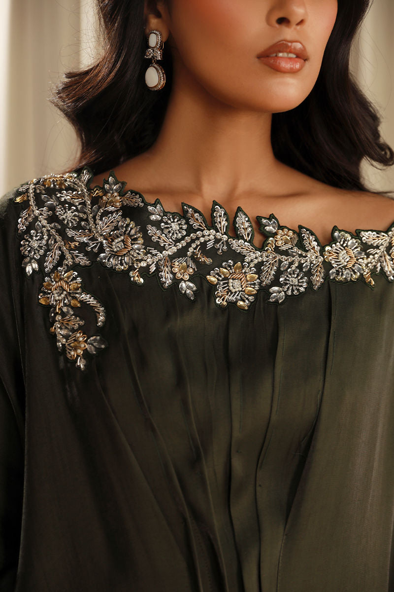 Fatima Khan | Sahar Luxe | MAJESTIC OLIVE by Fatima Khan - Designer Dress - Type: Ladies Clothes - Available at Libayah - 100% Original