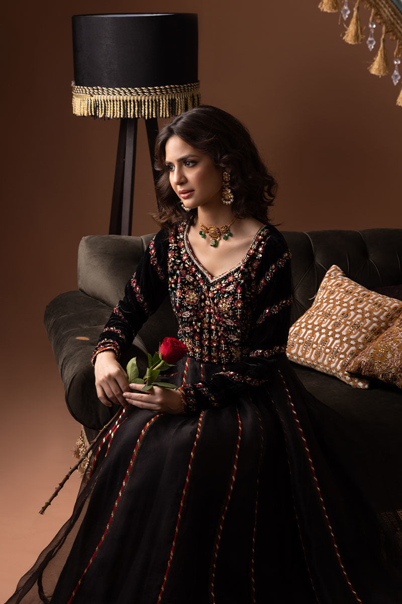 Ansab Jahangir | Bow Velvet Edit | ELAINE by Ansab Jahangir - Designer Dress - Type: Ladies Clothes - Available at Libayah - 100% Original
