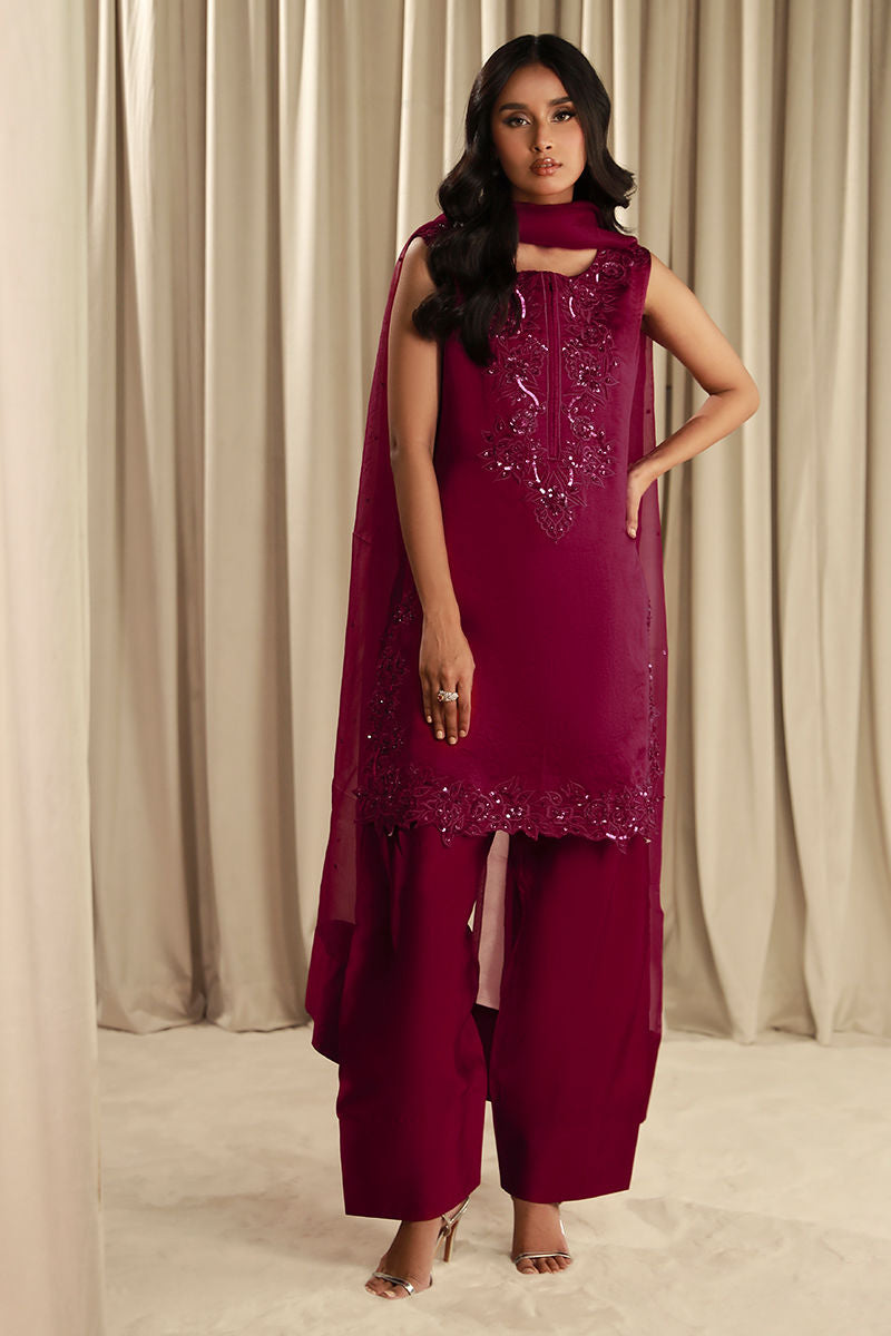 Fatima Khan | Sahar Luxe | VIVID MAGENTA by Fatima Khan - Designer Dress - Type: Ladies Clothes - Available at Libayah - 100% Original