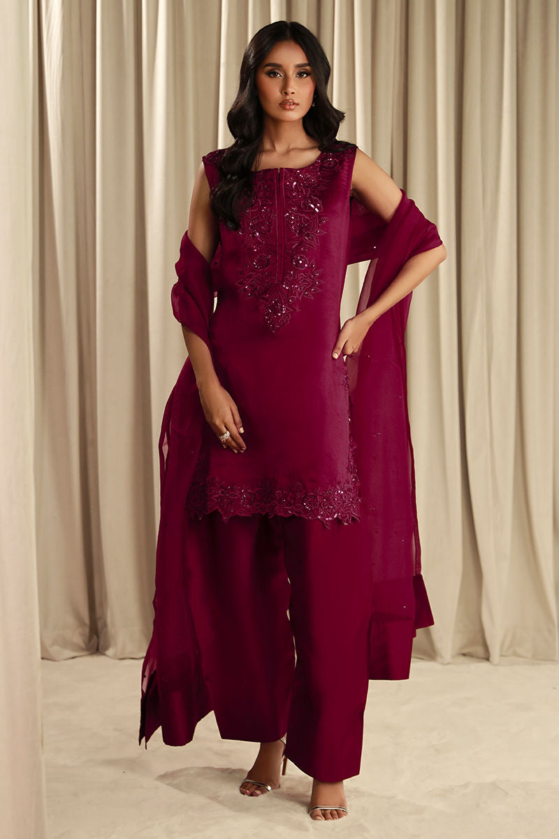 Fatima Khan | Sahar Luxe | VIVID MAGENTA by Fatima Khan - Designer Dress - Type: Ladies Clothes - Available at Libayah - 100% Original