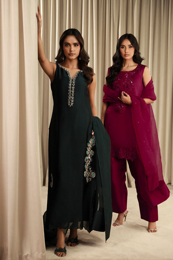 Fatima Khan | Sahar Luxe | VIVID MAGENTA by Fatima Khan - Designer Dress - Type: Ladies Clothes - Available at Libayah - 100% Original