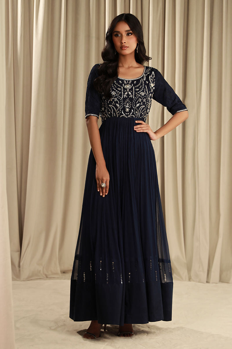 Fatima Khan | Sahar Luxe | TWILIGHT NAVY by Fatima Khan - Designer Dress - Type: Ladies Clothes - Available at Libayah - 100% Original