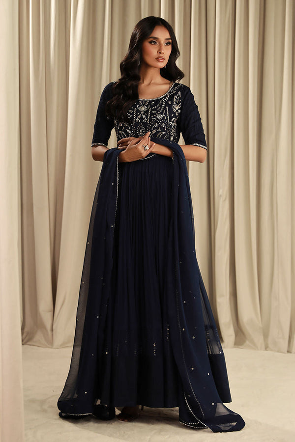 Fatima Khan | Sahar Luxe | TWILIGHT NAVY by Fatima Khan - Designer Dress - Type: Ladies Clothes - Available at Libayah - 100% Original