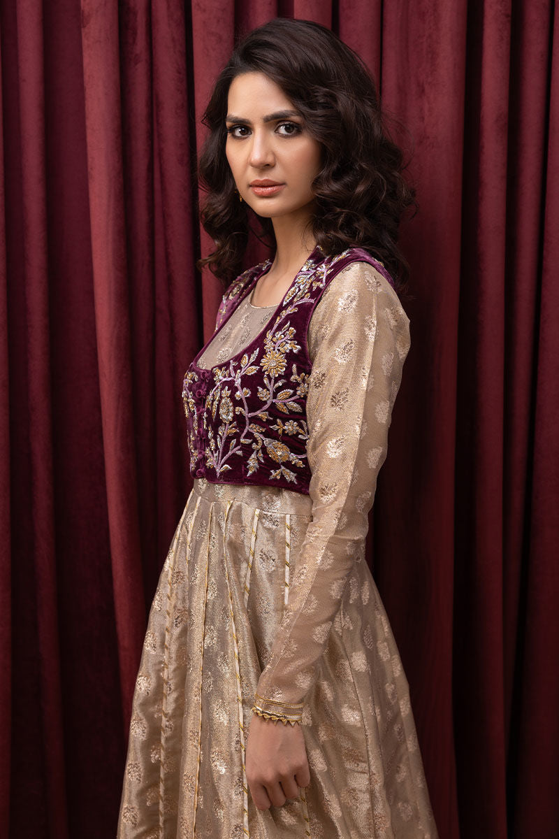 Ansab Jahangir | Bow Velvet Edit | ALAZNE by Ansab Jahangir - Designer Dress - Type: Ladies Clothes - Available at Libayah - 100% Original