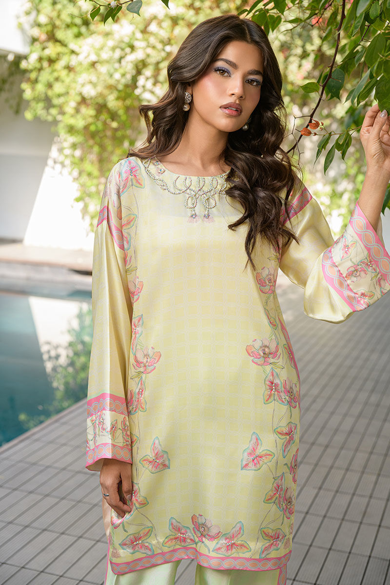 Fatima Khan | Eid Digital Silk Prints | Blossoms by Fatima Khan - Designer Dress - Type: Ladies Clothes - Available at Libayah - 100% Original
