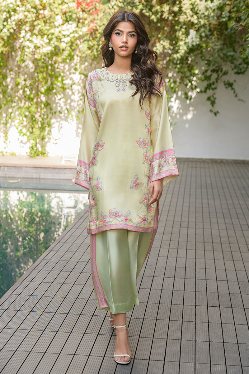 Fatima Khan | Eid Digital Silk Prints | Blossoms by Fatima Khan - Designer Dress - Type: Ladies Clothes - Available at Libayah - 100% Original